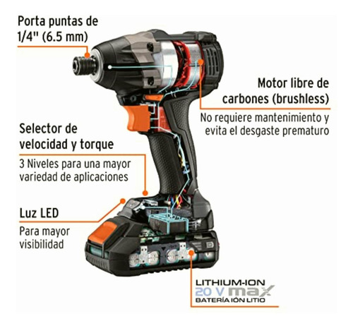 Truper Max Max-20d, Destornillador De Impacto Inalámbrico