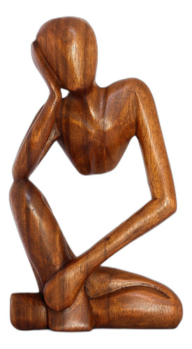 Estatua De Escultura Abstracta De Madera Hecha A Mano De 11.