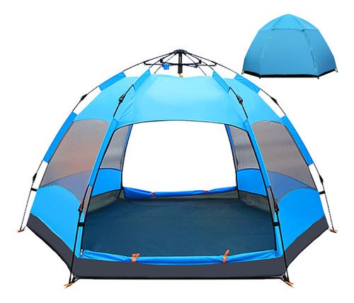 Barraca Camping 5-8 Lugares Grande Ventilação Cor Azul