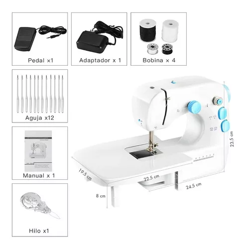 Mini máquina de coser para principiantes, máquina de coser portátil, 12  puntadas integradas, pequeña máquina de coser de doble hilo y máquina de