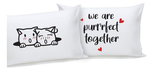 Boldloft Purrfect Together - Fundas De Almohada Para Gatos, 