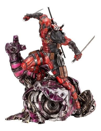 Figura Estatua Marvel Deadpool Fine Art Resina Pintada Mano