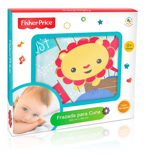 Imagen 2 de 5 de Manta Frazada De Cuna Bebe Fisher Price Piñata Mundo Manias