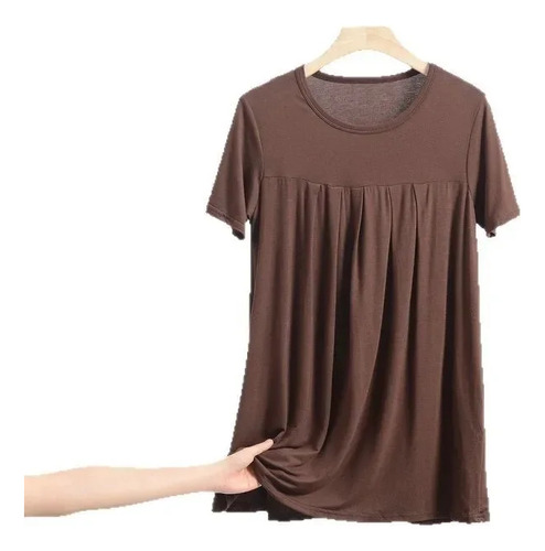 Camiseta Holgada De Talla Grande Para Mujer, Tela Modal