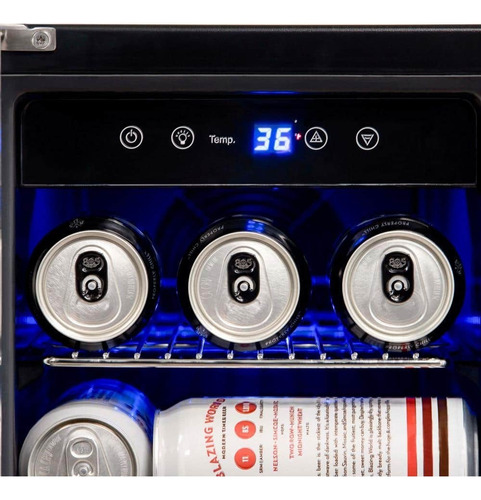 Frigobar Combo Acero Inoxidable 18 Botellas De Vino 58 Latas Color Negro