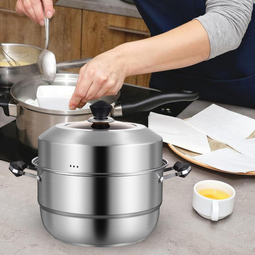 Utensilios De Cocina A Con Asa Para Tapa, Olla A 2 Niveles