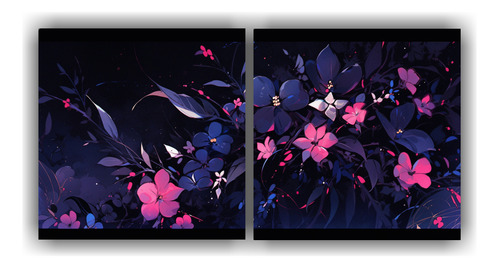 120x60cm Set 2 Canvas Imagen Inspiración Black Colors Neo-n