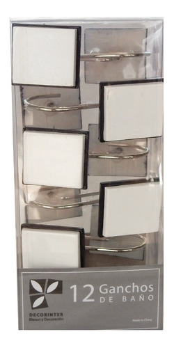 Ganchos Para Cortina De Baño Con Diseño Cube Artesanal 