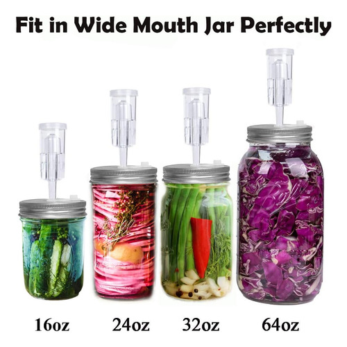Kit De Fermentación Para Frascos, 6 Tapas Inox Y Accesorios