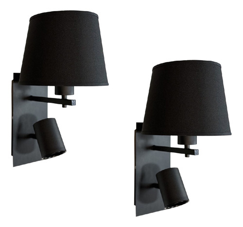 2 X Lampara Apliques Cabecera Pared Habitacion Cama 2 Luces 