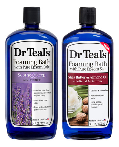 Dr Teal's Foaming Bath Combo Pack (68 Fl Oz Total), Soothe