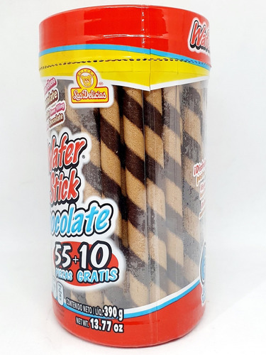 Delicias Wafer Stick Chocolate 65 Piezas Tipo Barquillo
