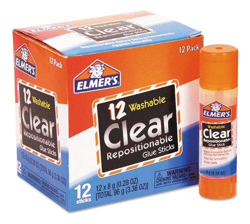 Barra De Pegamento Transparente Elmers (e4064), 12 Recuentos