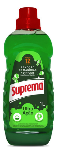 Lava Roupas Liquido Suprema 1 Litro Verde Sabão Ultra Ação