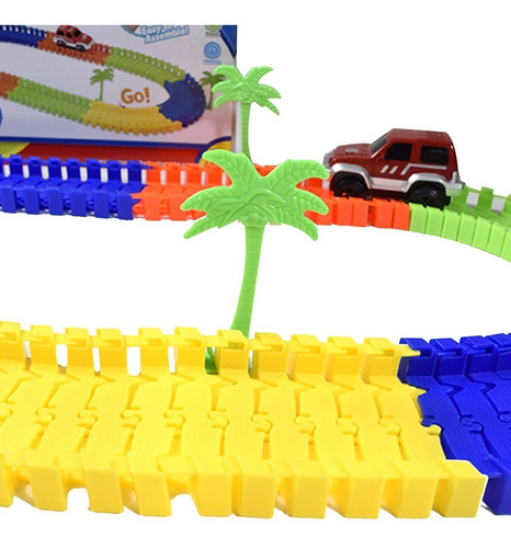 Imagen 8 de 9 de Pista De Coche Flexible Infantil 1 Auto Para Niños Log-on