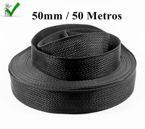 Rolo De Fita Alça 5cm 50 Metros Preto Alta Qualidade