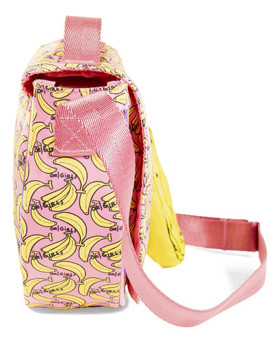 Bolsa Crossbody Cloe Girls Para Niña Estampado Banana Y Asa Color Rosa