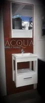 Comprar Vanitory Chico Colgante Laqueado Con Mesada 40 Cm + Botiquin Espejo - Lomas De Zamora - Estilo Acqua Baños Y Cocinas