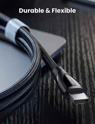 Imagen 5 de 8 de Cable Hdmi Ugreen 8k 60hz Hdr Earc Nylon Trenzado Negro 2m