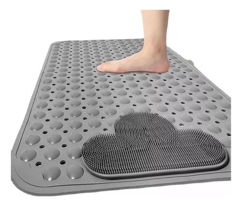 Tapete De Baño Antiderrapente Para Regadera Con Ventosas Gris
