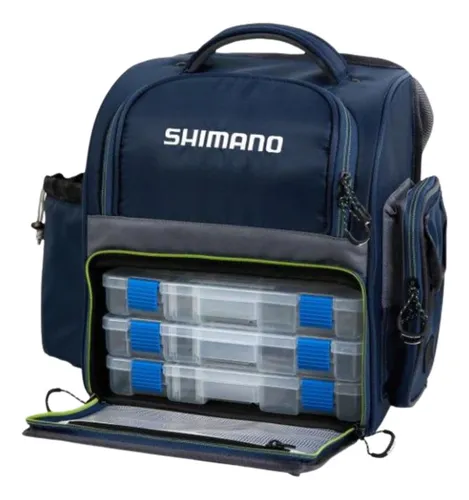 Mochila Shimano Back Pack De Pesca Con 4 Cajas Para Señuelos