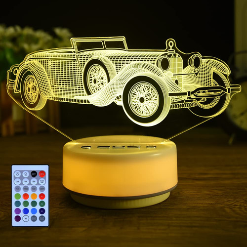 Regalo Coche Vintage Para Niño Luz Nocturna Modelo Juguete