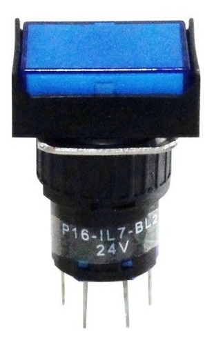 Botão 16mm 2 Rev Led 24v Azul P16il - Metaltex (i)