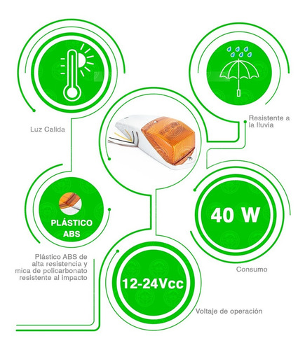 Plafon Zepelin 14 Led Laser Ambar Estrobo Base Cromo 12-24v