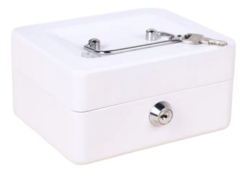 Caja Fuerte Metálica 150mm Seguridad Llaves / 5045 Color Blanco