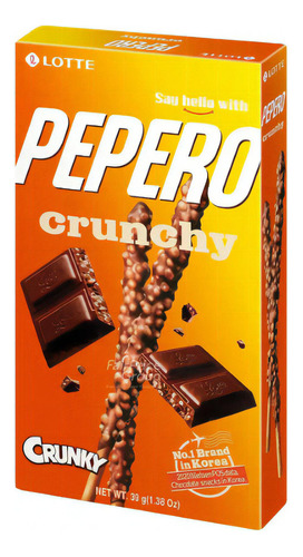 Biscoito Pepero Palito Chocolate Crocante Crunky 39g