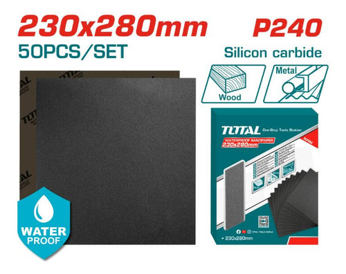 Lija Al Agua 230x280mm Grano 240 Tac024016