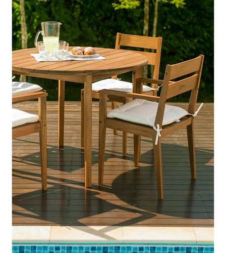 Mesa De Madeira Maciça Para Área Externa 140cm Jd