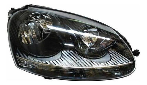 Faro Volkswagen Bora 2005-10 C/lupa Fondo Neg Der