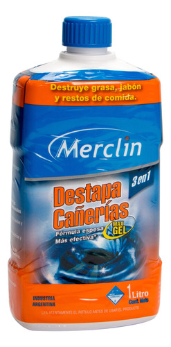 Merclin Destapa Cañerias Max Gel  1 L