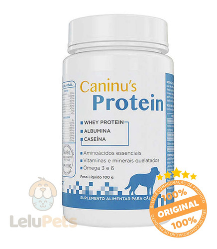 Caninus Protein 100g Suplemento Alimentar Para Cachorro Whey