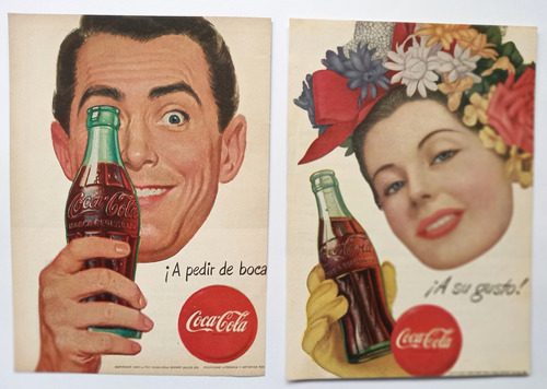 Coca Cola Clipping Recorte Publicidad Antigua Lote 2 Láminas