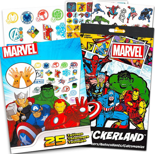 Marvel Avengers - Libro De Pegatinas Y Tatuajes Para Niños