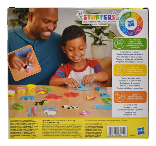 Play Doh Animales 6 Botes Y 10 Moldes 170g Hasbro