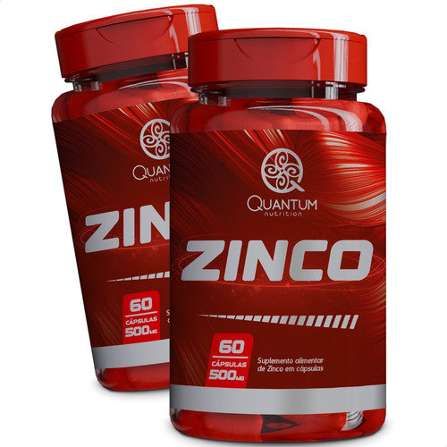 2 Potes Zinco Puro Concentrado Kit 120 Cáps - Quantum
