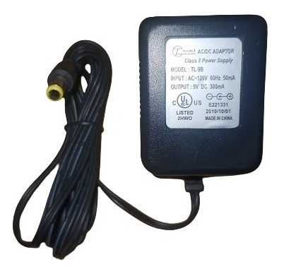 Adaptador Ac-dc Input Ac-120v 60 Hz 50ma Output 9v Dc 300ma