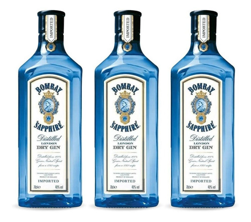 Gin Bombay Sapphire 750ml Pack 3 Unidades