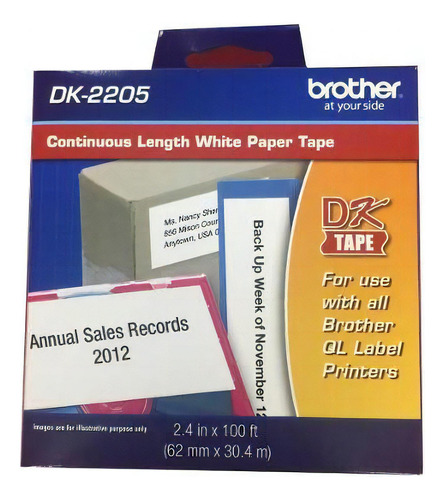 Etiqueta autoadherible Brother DK-2205 color blanco