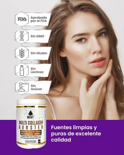 Imagen 7 de 9 de Multicollagen Booster 350g Mo4t - 6 Productos En 1