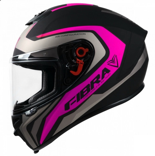 Imagen 1 de 2 de Casco Fibra Giga Falcon Negro Matte Rosa