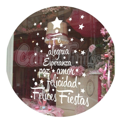 Vinilos Vidrieras Navideño Colgante Regalos + Arbol Navidad