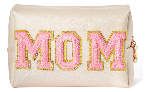 Y1tvei Preppy Patch Mom Varsity Letter Neceser Cosmético De