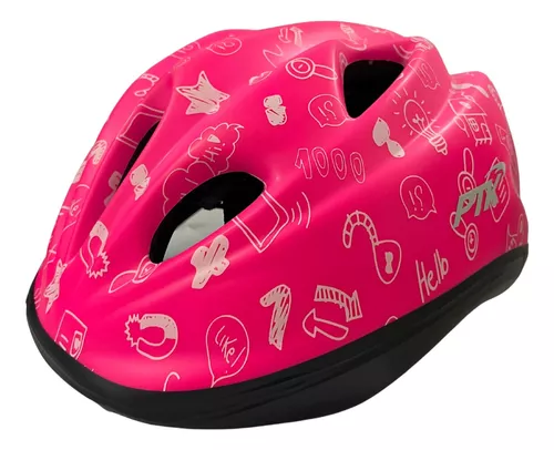 Capacete Bicicleta Infantil Kidzamo Cor Rosa Para Meninas 4 à 8 anos 48-52cm