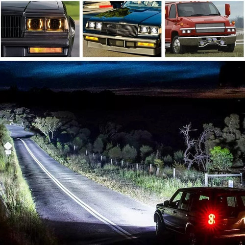 Faro Led Lupa 4x6 Rectangular Hi/lo Luz Haz Señal Drl Camion