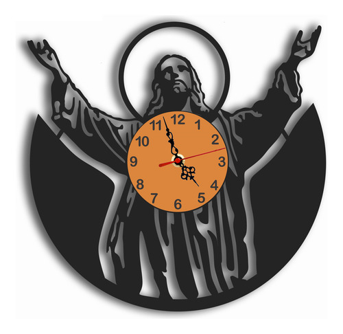 Reloj De Jesús Negro Naranja