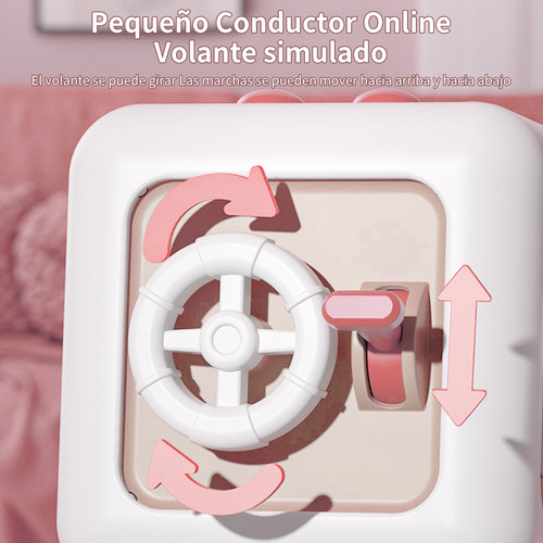 Juguete Didactico Para Bebes Montessori 6 En 1 Cubo Juguetes Estimulacion Para Bebes De 6 meses/1 ano Rosa Hong Jie Toys